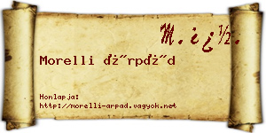 Morelli Árpád névjegykártya